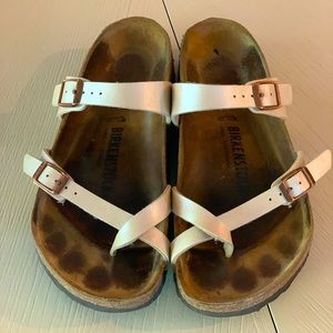 Birkenstock size 38 sandals pearl white